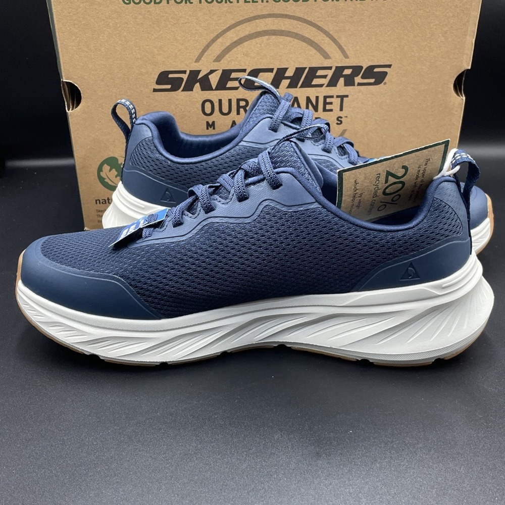 Skechers Edgeride Rekze Sneakers Navy/White Extra Wide Slip On Shoe Mens Sz 13 - Picture 6 of 8